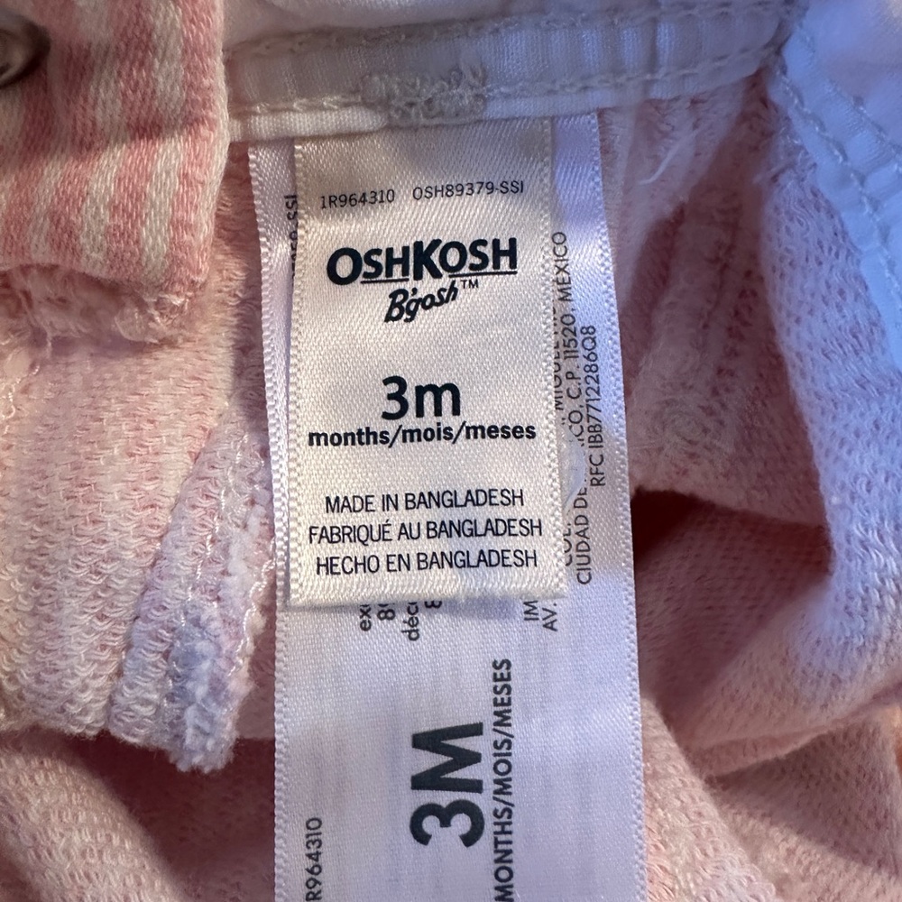 OshKosh B’Gosh Toddler Girls Hickory Stripe Overalls Size 3mo - Picture 4 of 5
